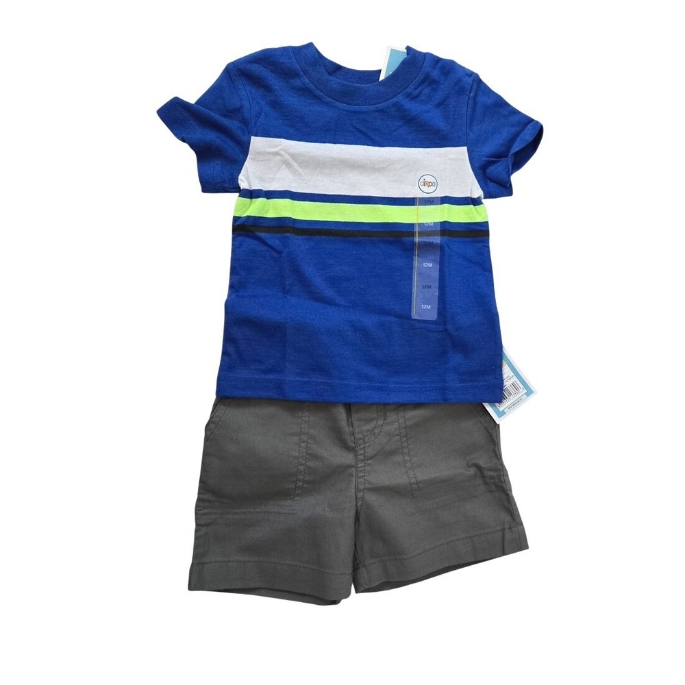 Circo Baby Boy Blue Short Sleeve Tee Gray Shorts Set‎ 12Mo NEW Summer Casual